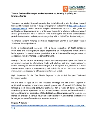 tea and tea based beverages market segmentation