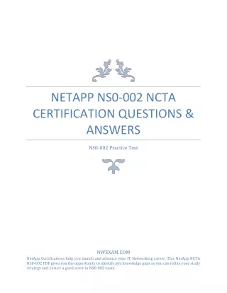 netapp ns0 002 ncta certification questions