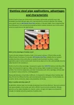 Stainless steel pipe applications, advantages and characteristic - slide 1