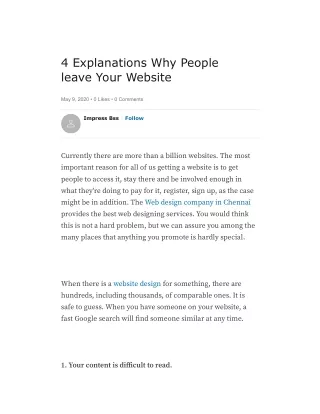 4 Explanations Why People leave Your Website