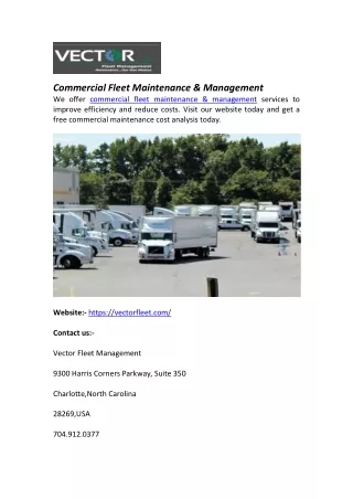 Commercial Fleet Maintenance & Management -|(vectorfleetmanagement)