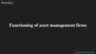 functioning of asset management firms