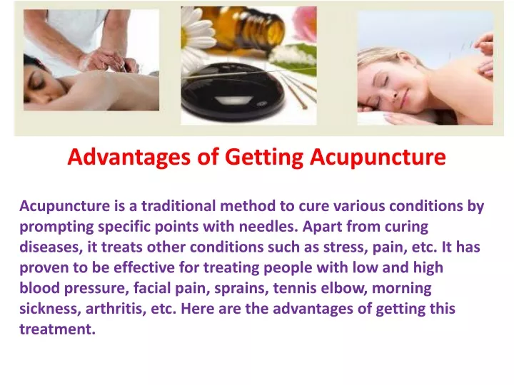 advantages of getting acupuncture