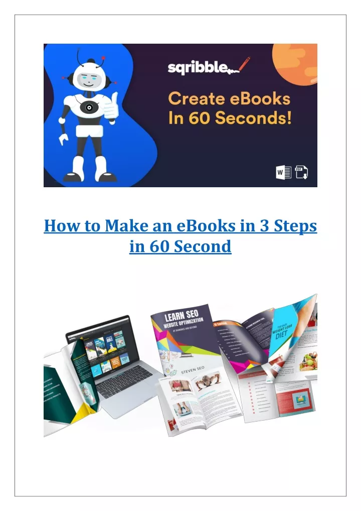 how to make an ebooks in 3 steps in 60 second