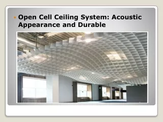 Open Cell Ceiling System: Acoustic Appearance and Durable