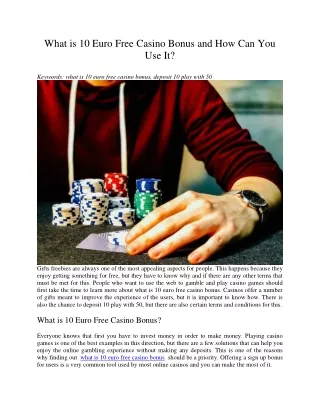 what is 10 euro free casino bonus