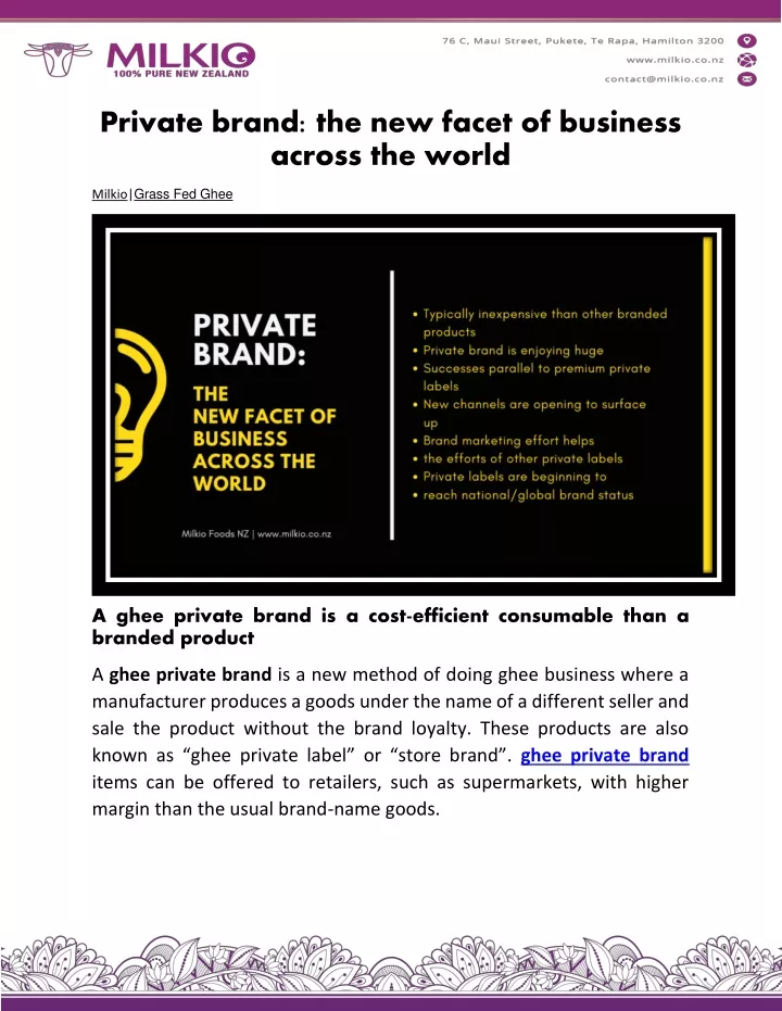 private brand the new facet of business across