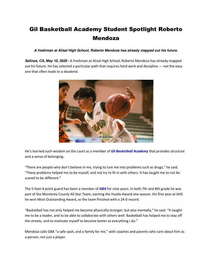 gil basketball academy student spotlight roberto