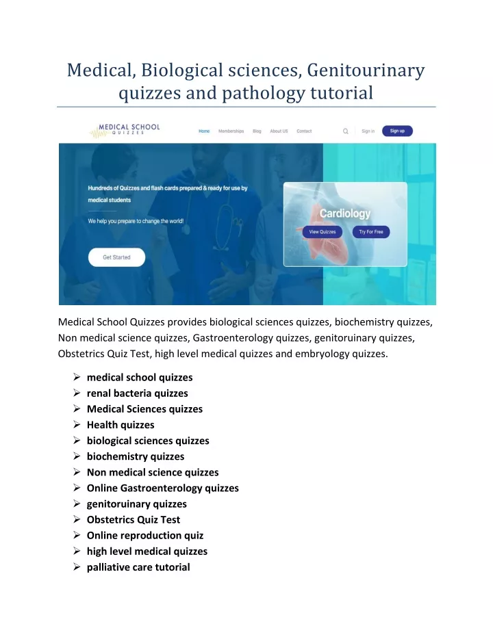 medical biological sciences genitourinary quizzes