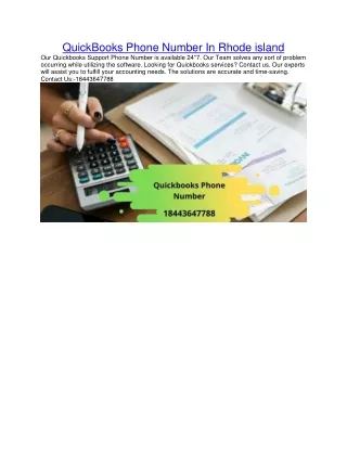 quickbooks phone number in rhode island