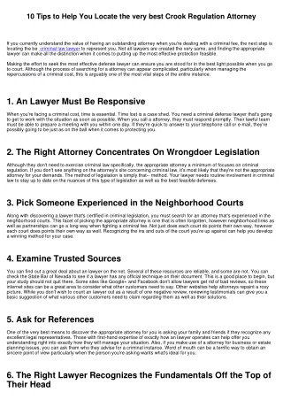 10 Tips to Help You Locate the Best Crook Legislation Lawyer