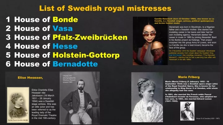 list of swedish royal mistresses 1 house of bonde