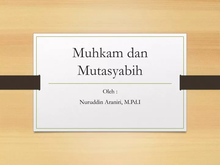 muhkam dan mutasyabih