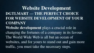 website development dgtlmart the perfect choice