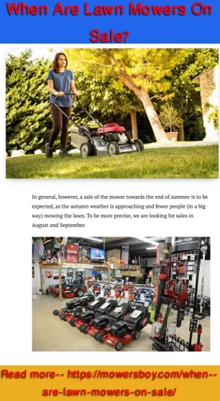 when are lawn mowers on sale