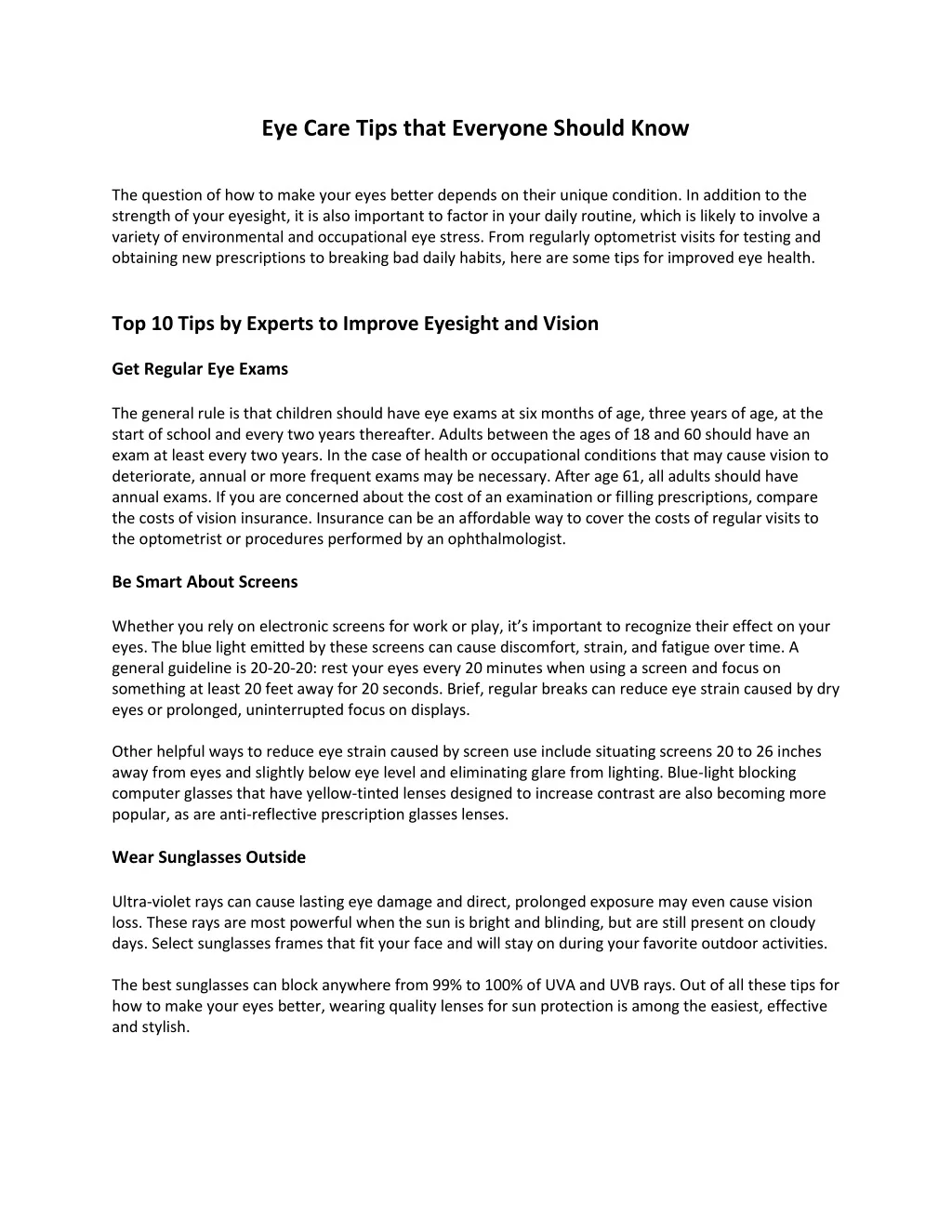 PPT - Eye Care Tips that Everyone Should Know PowerPoint Presentation ...