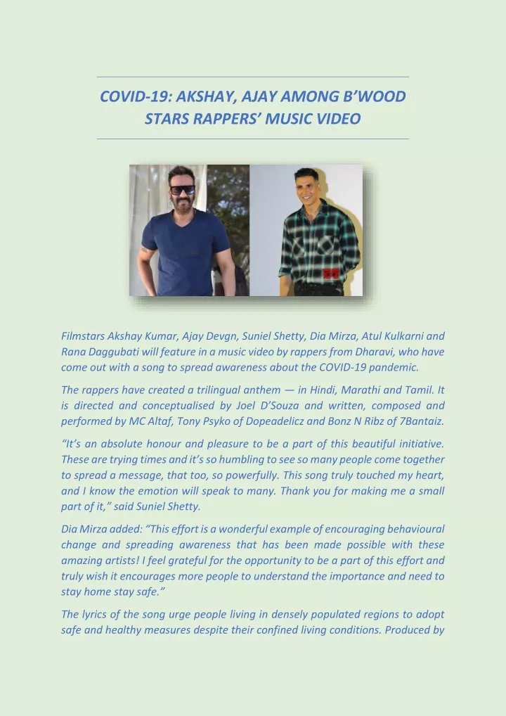 covid 19 akshay ajay among b wood stars rappers