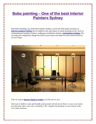 Bobs painting – One of the best Interior Painters Sydney