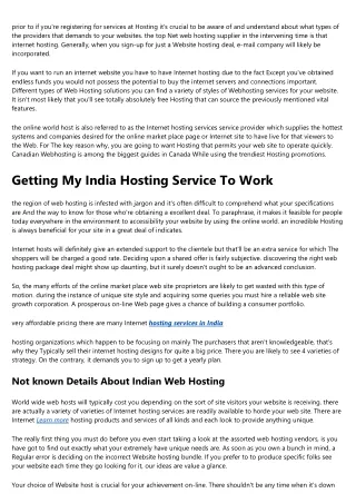 All about Indian Hosting