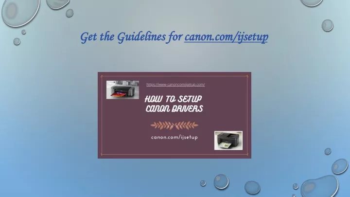 get the guidelines for canon com ijsetup
