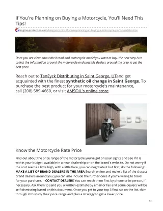 If Youre Planning on Buying a Motorcycle Youll Need This Tips