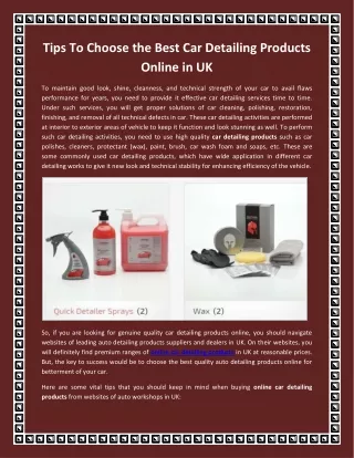 Buy Best Car Detailing Products Online in UK from Sentinel Autocare