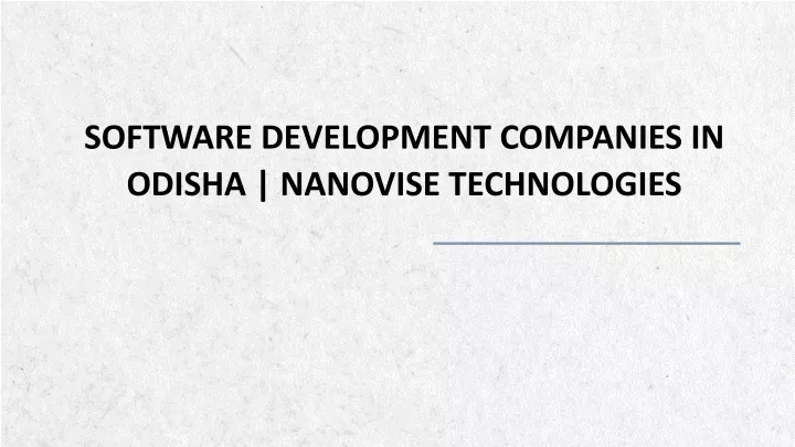 software development companies in odisha nanovise technologies