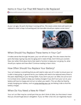 Items in Your Car That Will Need to Be Replaced