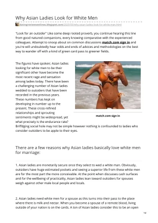 why asian ladies look for white men