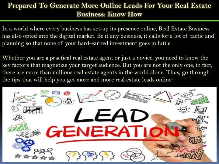 prepared to generate more online leads for your