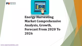 Energy Harvesting Market Comprehensive Analysis, Growth, Forecast From 2020 To 2026 | ABB, Honeywell International, Schn