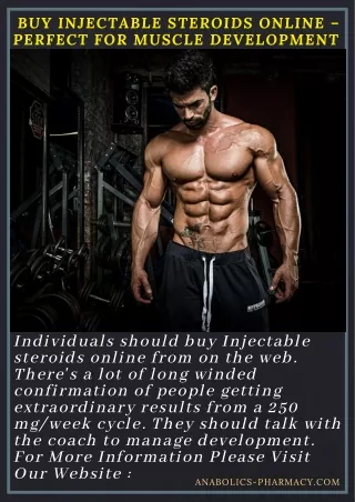 Buy Injectable Steroids Online – Perfect For Muscle Development