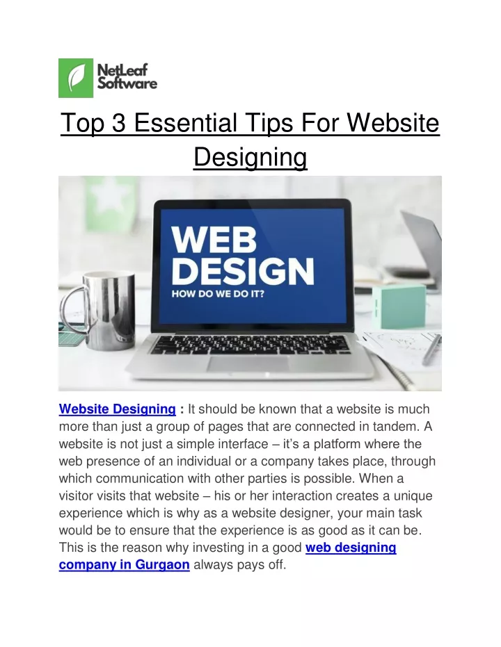 top 3 essential tips for website designing