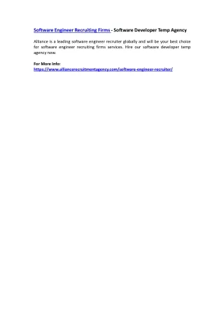 software engineer recruiting firms software