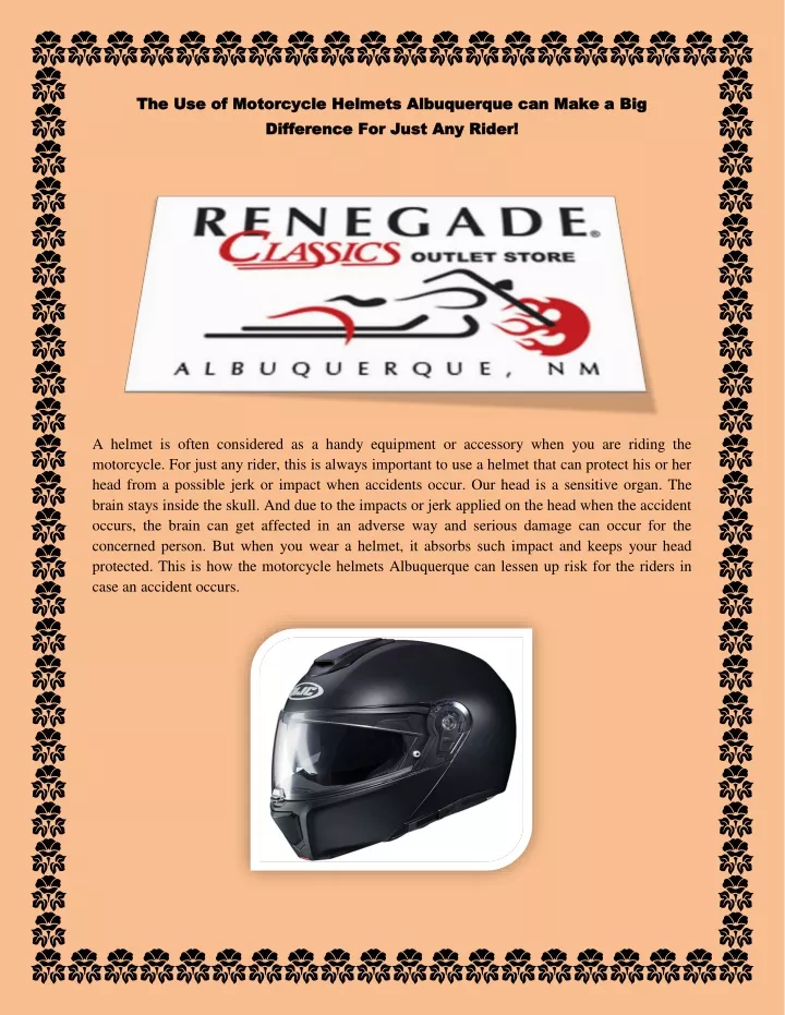 the use of motorcycle helmets albuquerque