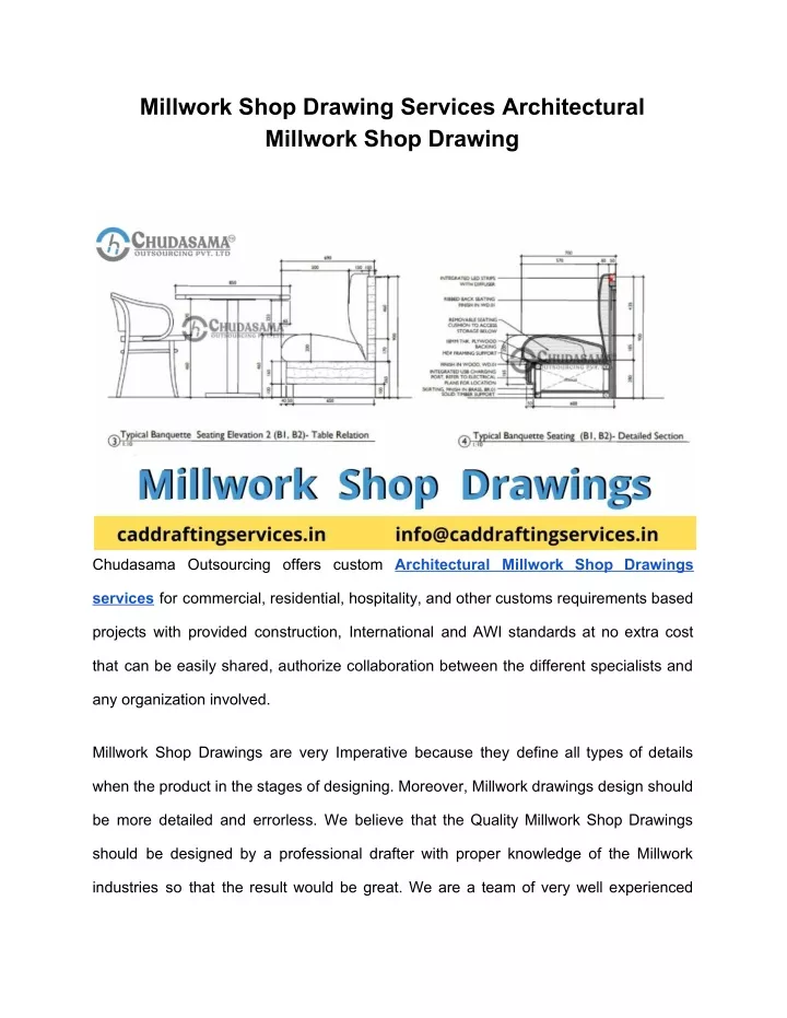 millwork shop drawing services architectural
