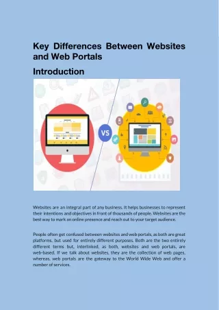 Key Differences Between Websites and Web Portals