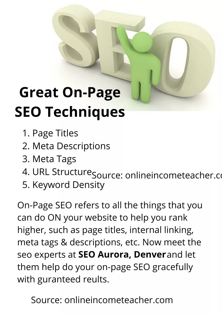 great on page seo techniques