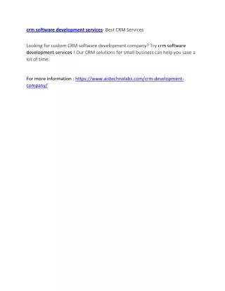 crm software development services best