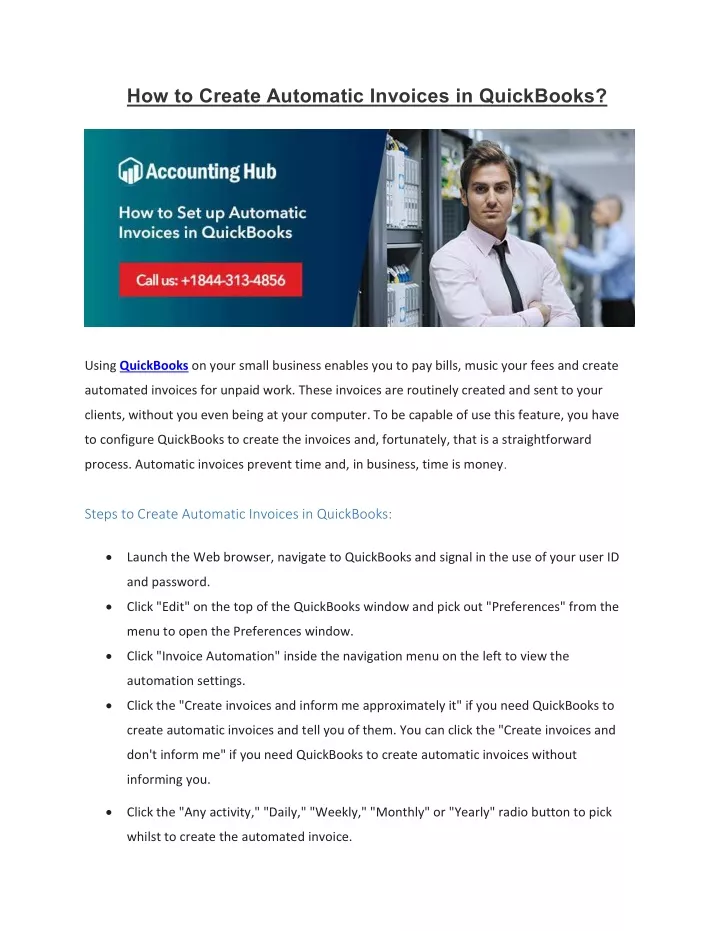 how to create automatic invoices in quickbooks
