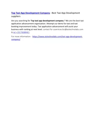 top taxi app development company best taxi