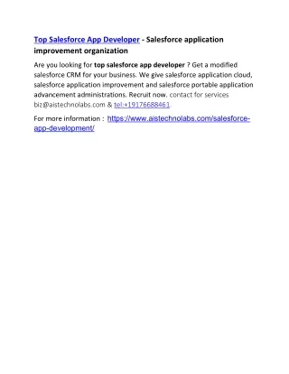 top salesforce app developer salesforce