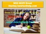 NSG 4029 Great Stories/newtonhelp.com - slide 1