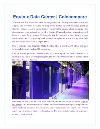 Equinix Data Center | Colocompare