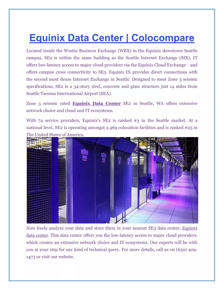 equinix data center colocompare