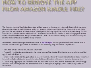 how to remove the app from amazon kindle fire