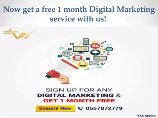Now get a free 1 month Digital Marketing service with us!