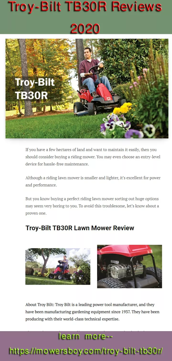 troy bilt tb30r reviews 2020