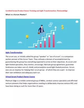 Certified Scrum Product Owner Training and Agile Transformation- PlatinumEdge