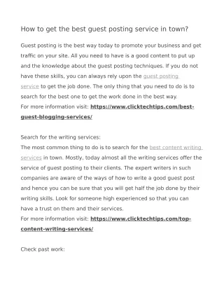 How to get the best guest posting service in town?